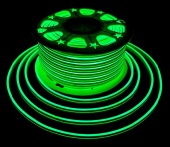 Дюралайт светодиодный LED, зеленый, 3-х жильный, 10,5мм, 24LED/м, 220V фото